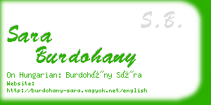 sara burdohany business card